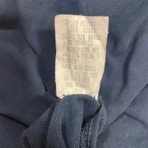 Nicole  Miller Mini Spandex Blue Scoop Neck Dress Size Small - Picture 7 of 8